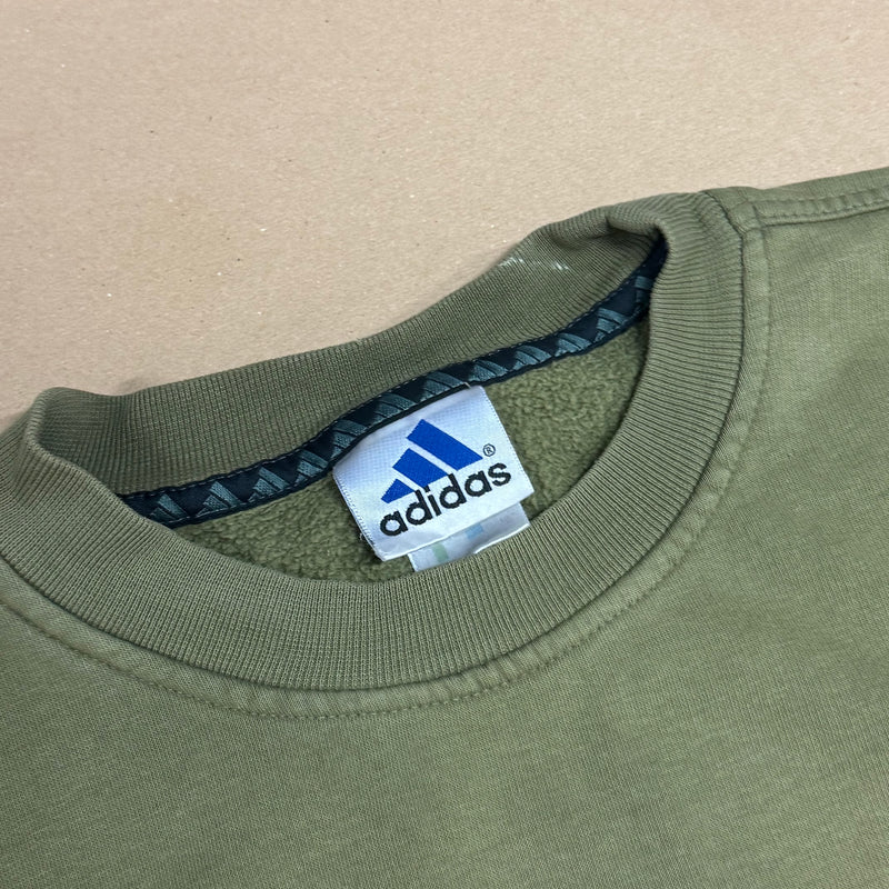 Detailansicht: Sourced limited accessories and clothes Vintage Adidas green streetwear sweat – Logo, Nähte oder Material