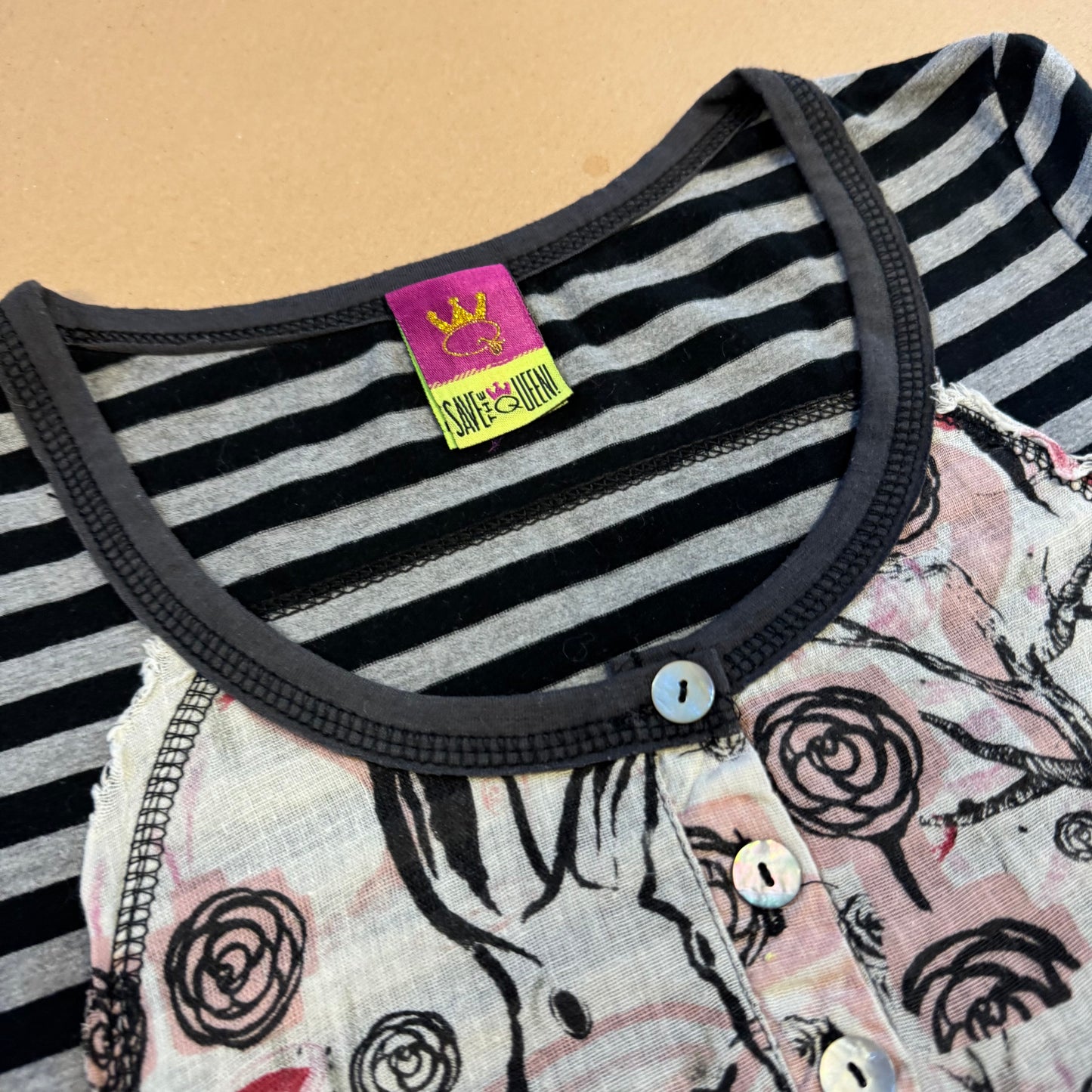 Save the Queen vintage striped Y2K women’s t-shirt