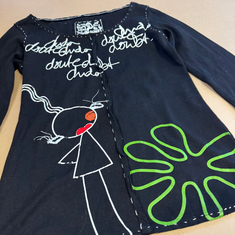 Detailansicht: Sourced limited accessories and clothes Y2K “Ways to Reach You” vintage long sleeve – Logo, Nähte oder Material
