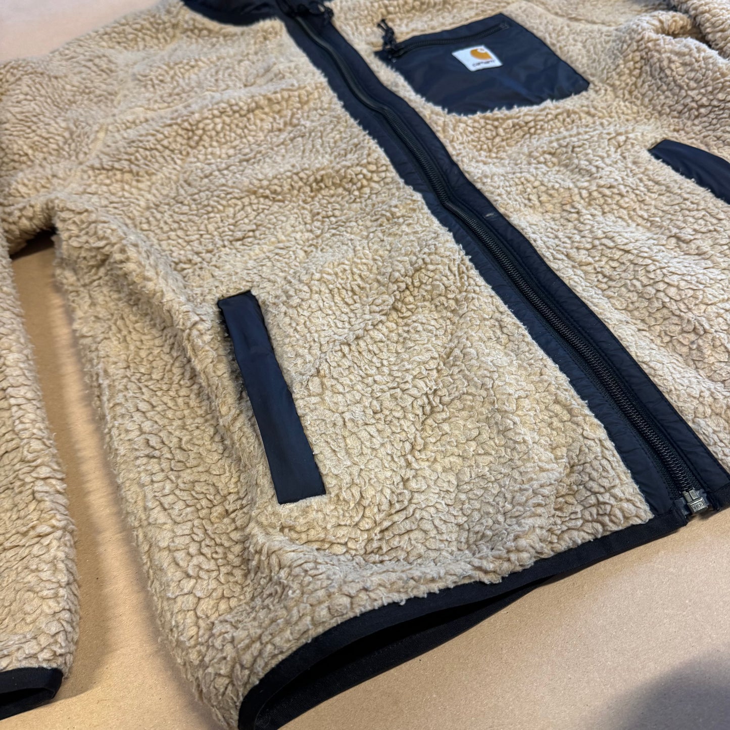 Carhartt brown retro fluffy fleece jacket