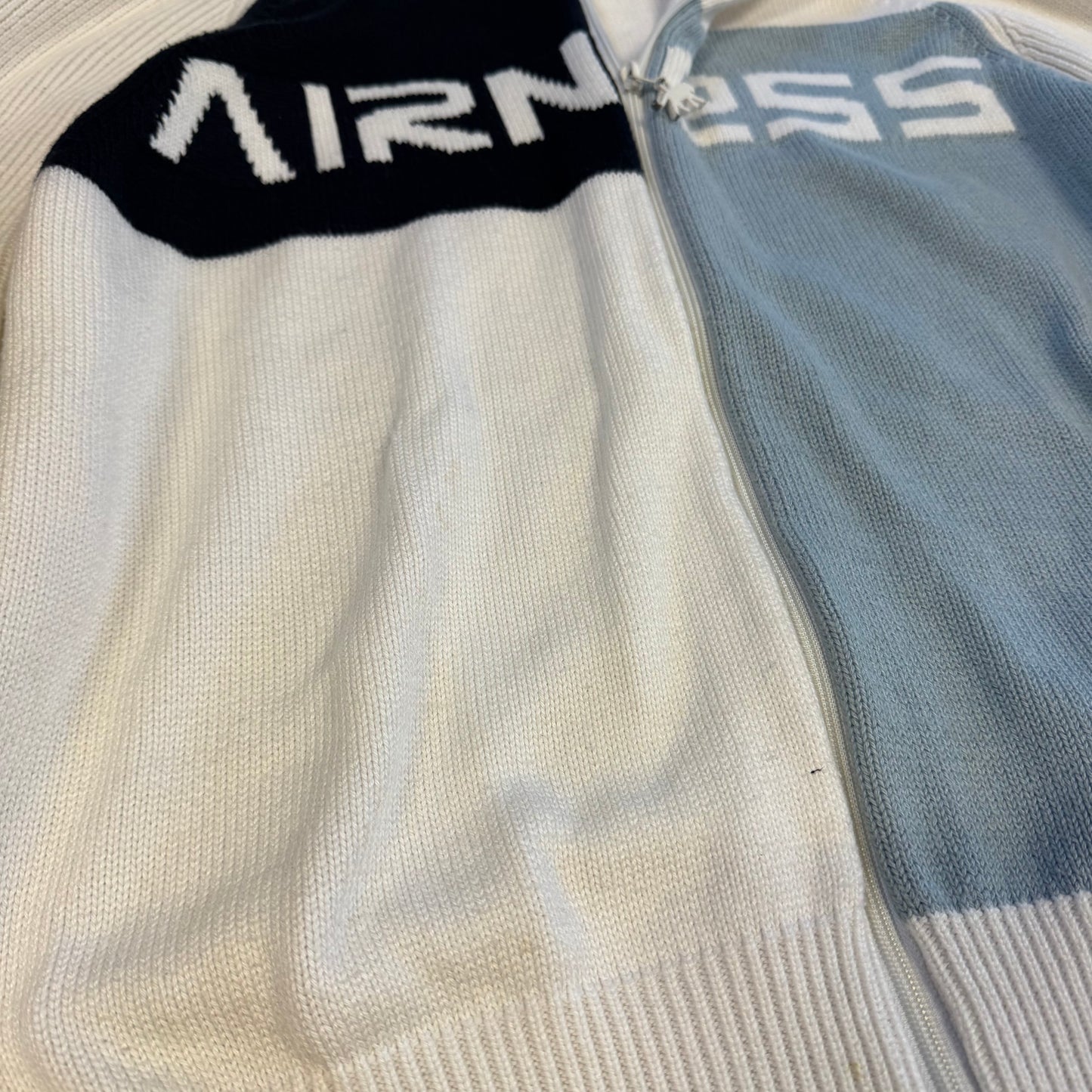 Airness white vintage knitted zip-up jacket