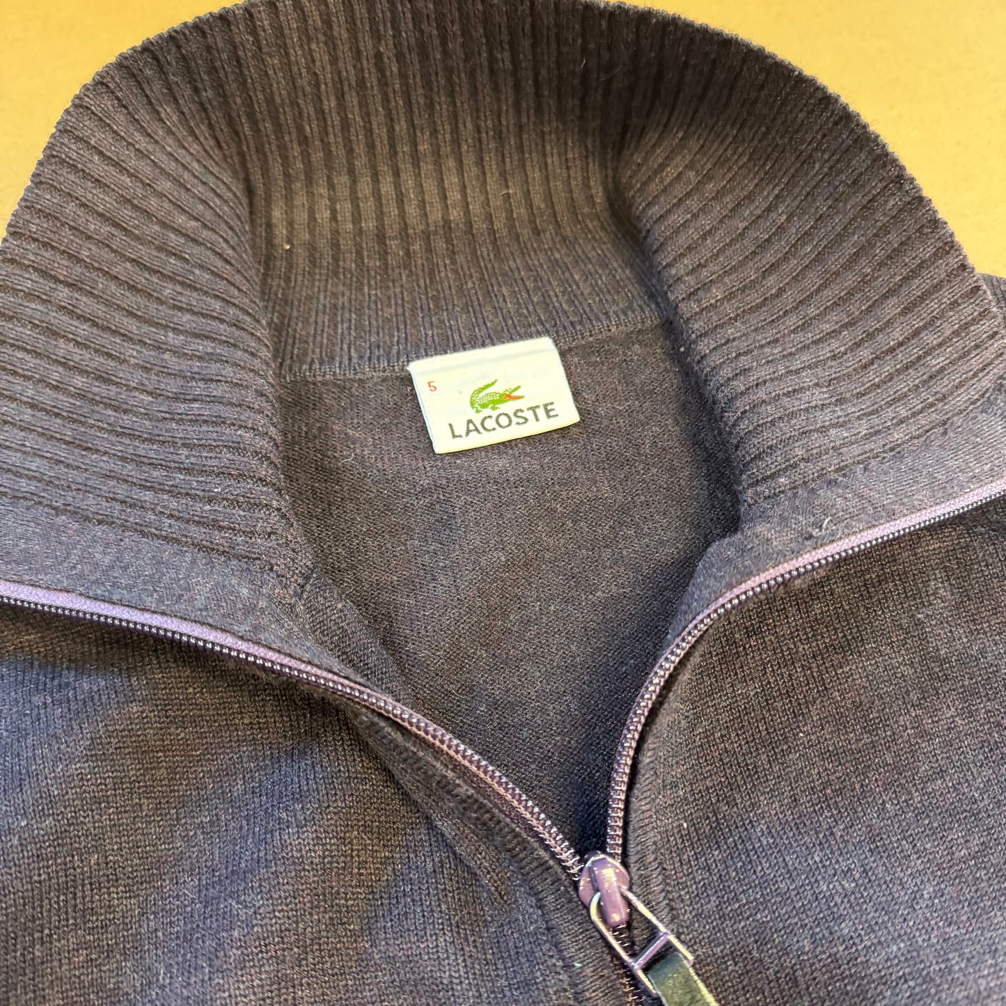 Lacoste vintage purple Woolmark zip-up