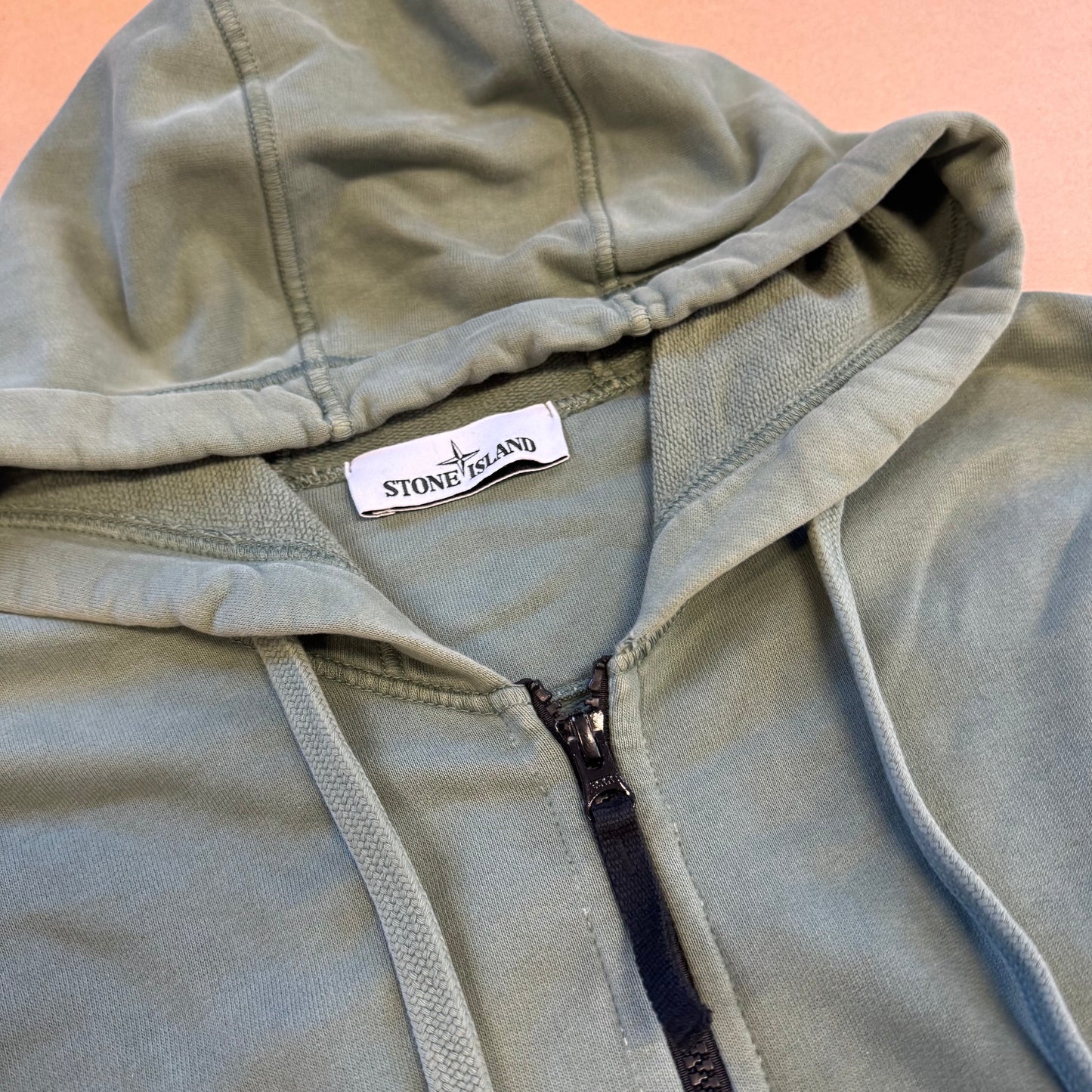Stone Island light green zipped hoodie