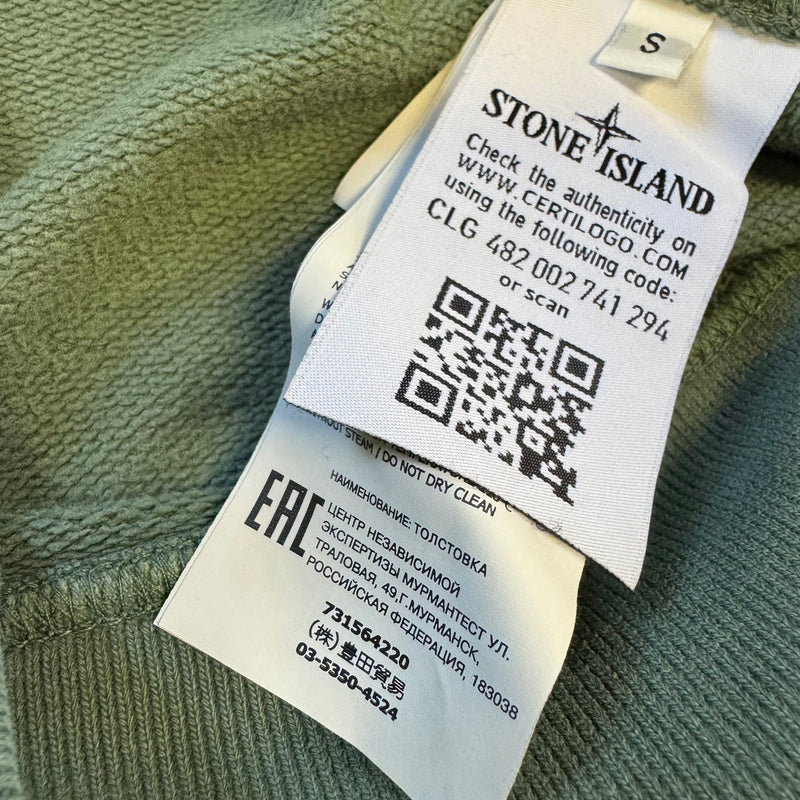 Detailansicht: Sourced limited accessories and clothes Stone Island light green zipped hoodie – Logo, Nähte oder Material