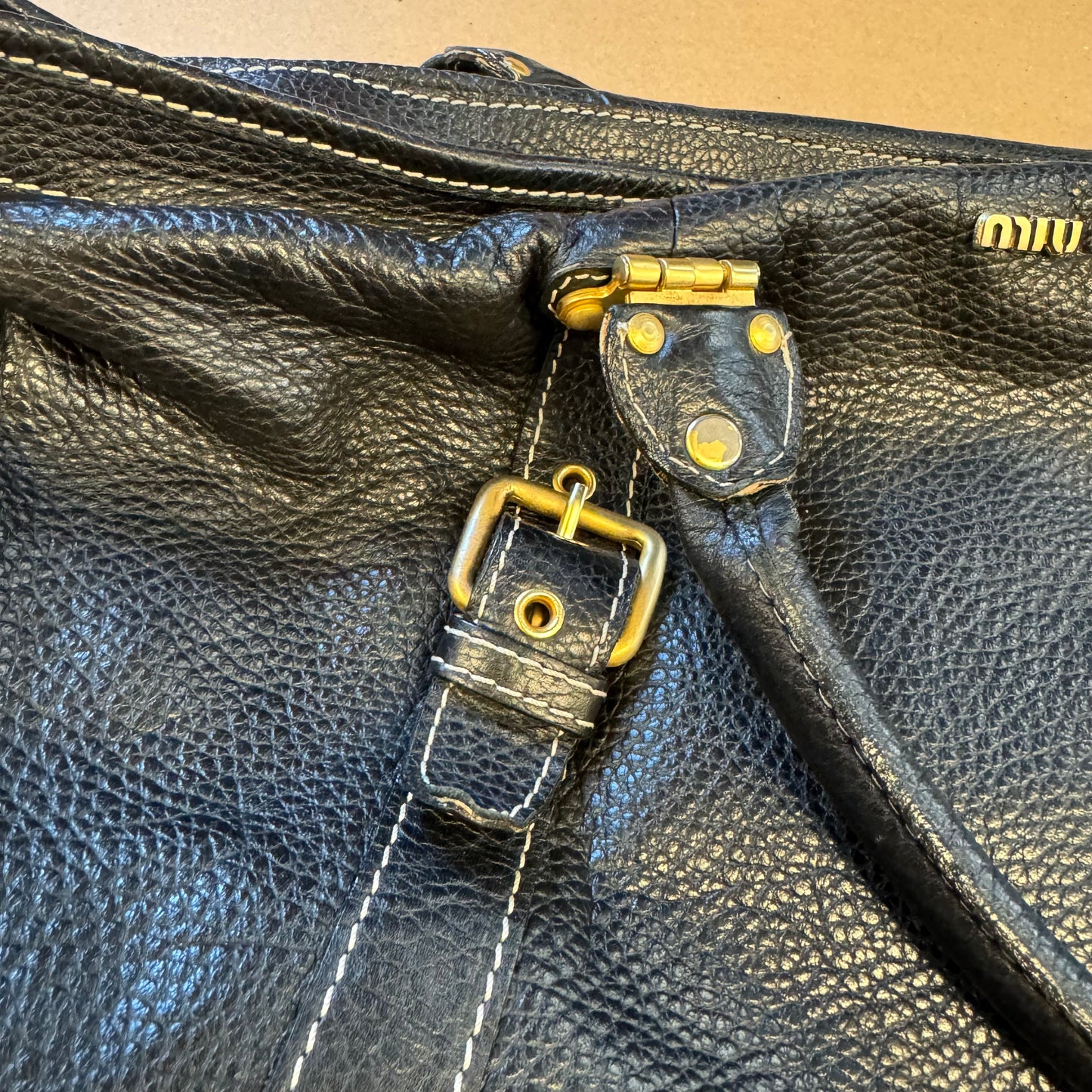 Miu Miu vintage black leather handbag