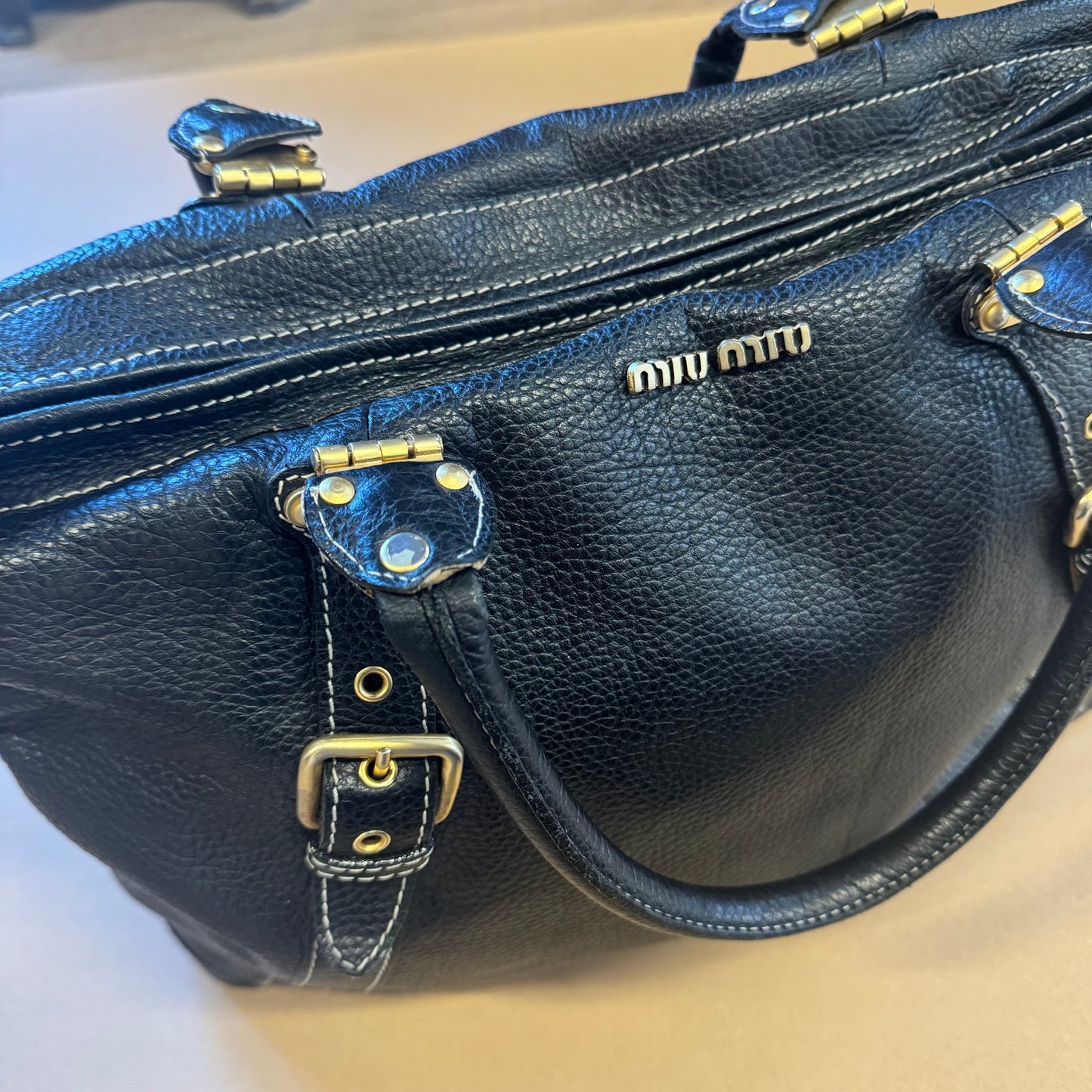 Miu Miu vintage black leather handbag