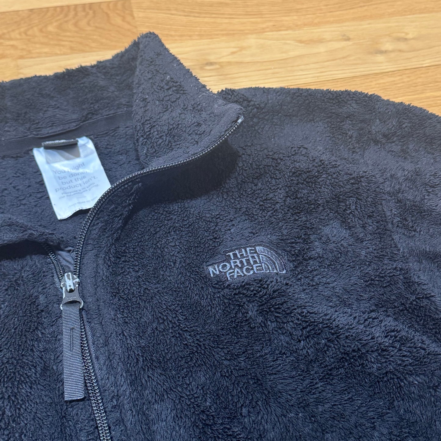 The North Face fluffy black fleece jacket