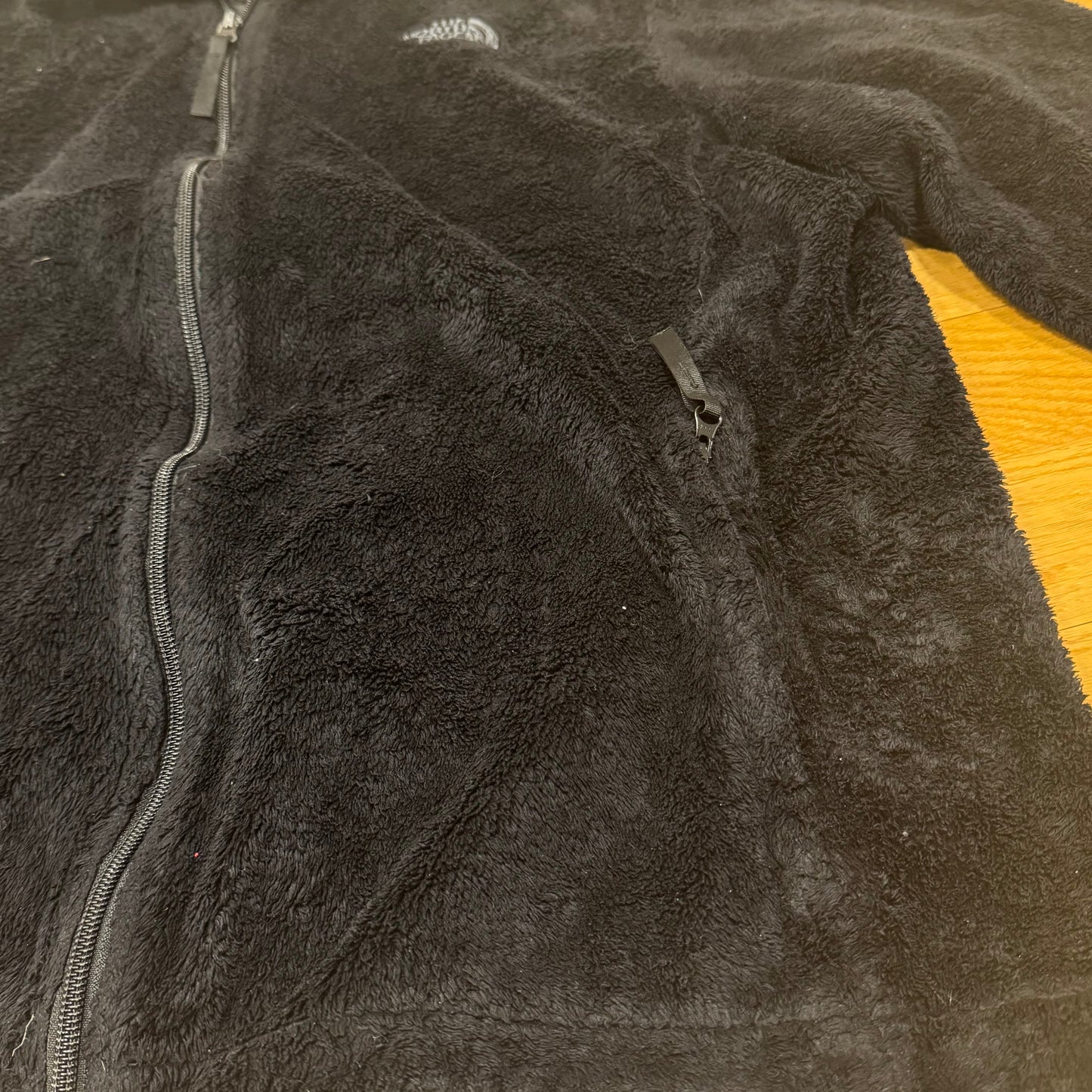 The North Face fluffy black fleece jacket
