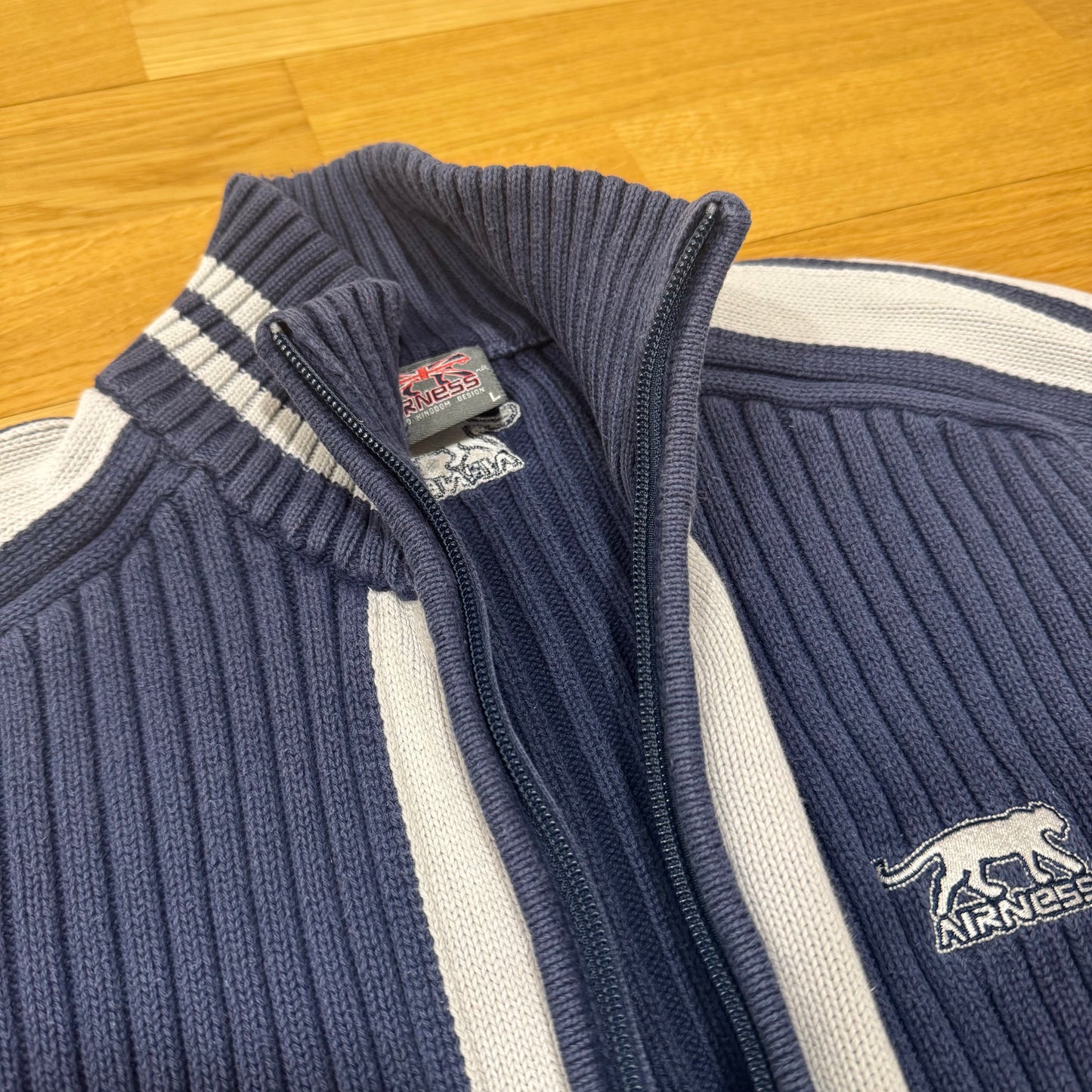 Vintage Airness navy blue knitted jacket