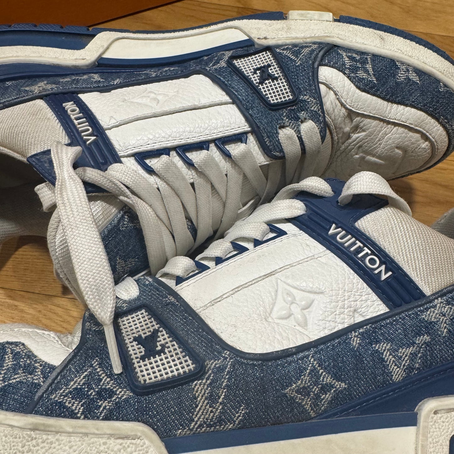 Louis Vuitton LV Trainer Monogram Denim White Blue