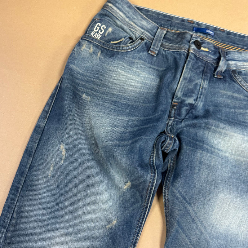 Detailansicht: Sourced limited accessories and clothes G-Star Raw vintage denim jeans – Logo, Nähte oder Material