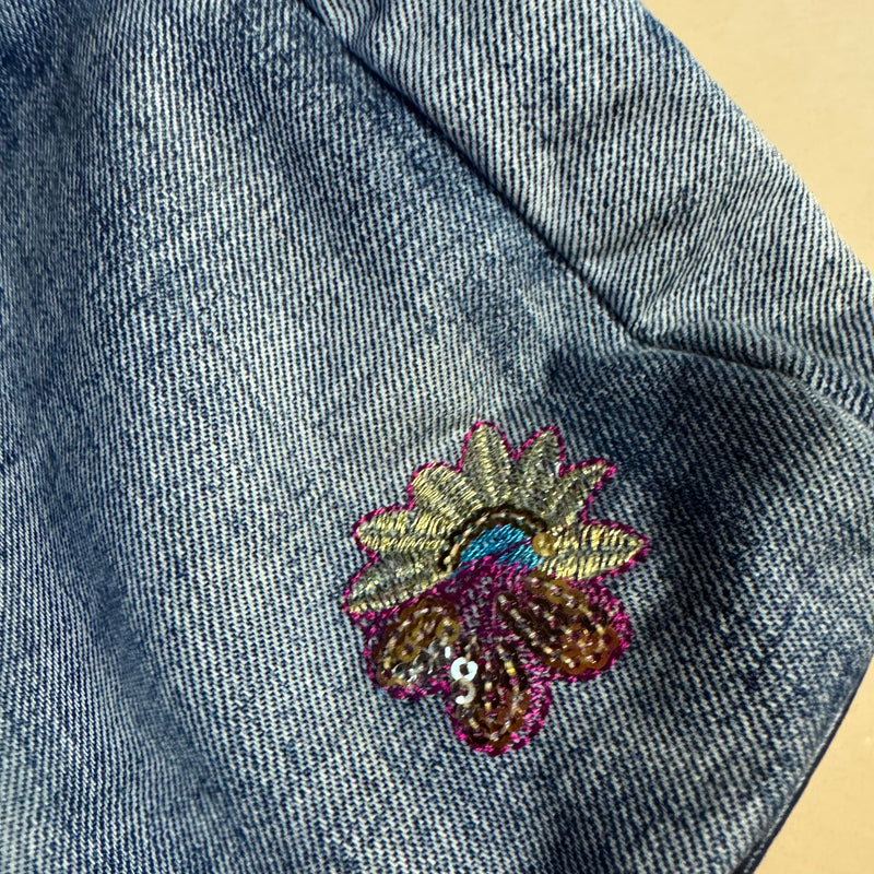Detailansicht: Sourced limited accessories and clothes Vintage Desigual denim 90s handbag – Logo, Nähte oder Material
