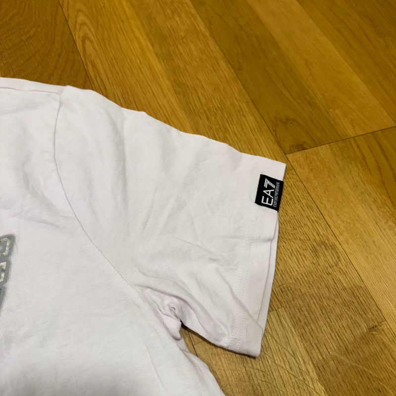 Detailansicht: Sourced limited accessories and clothes Emporio Armani vintage white t-shirt – Logo, Nähte oder Material