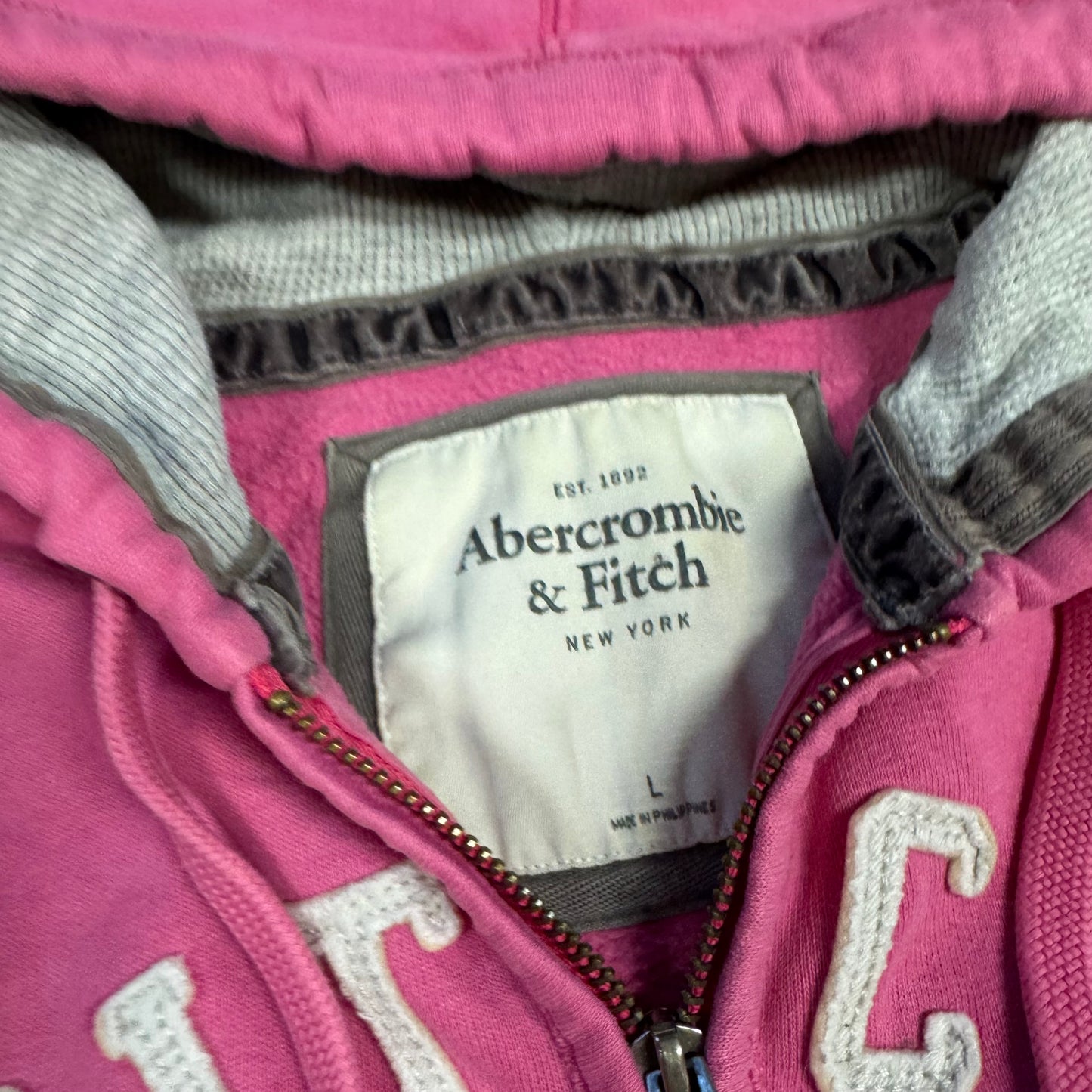 Abercrombie & Fitch pink zip-up hoodie
