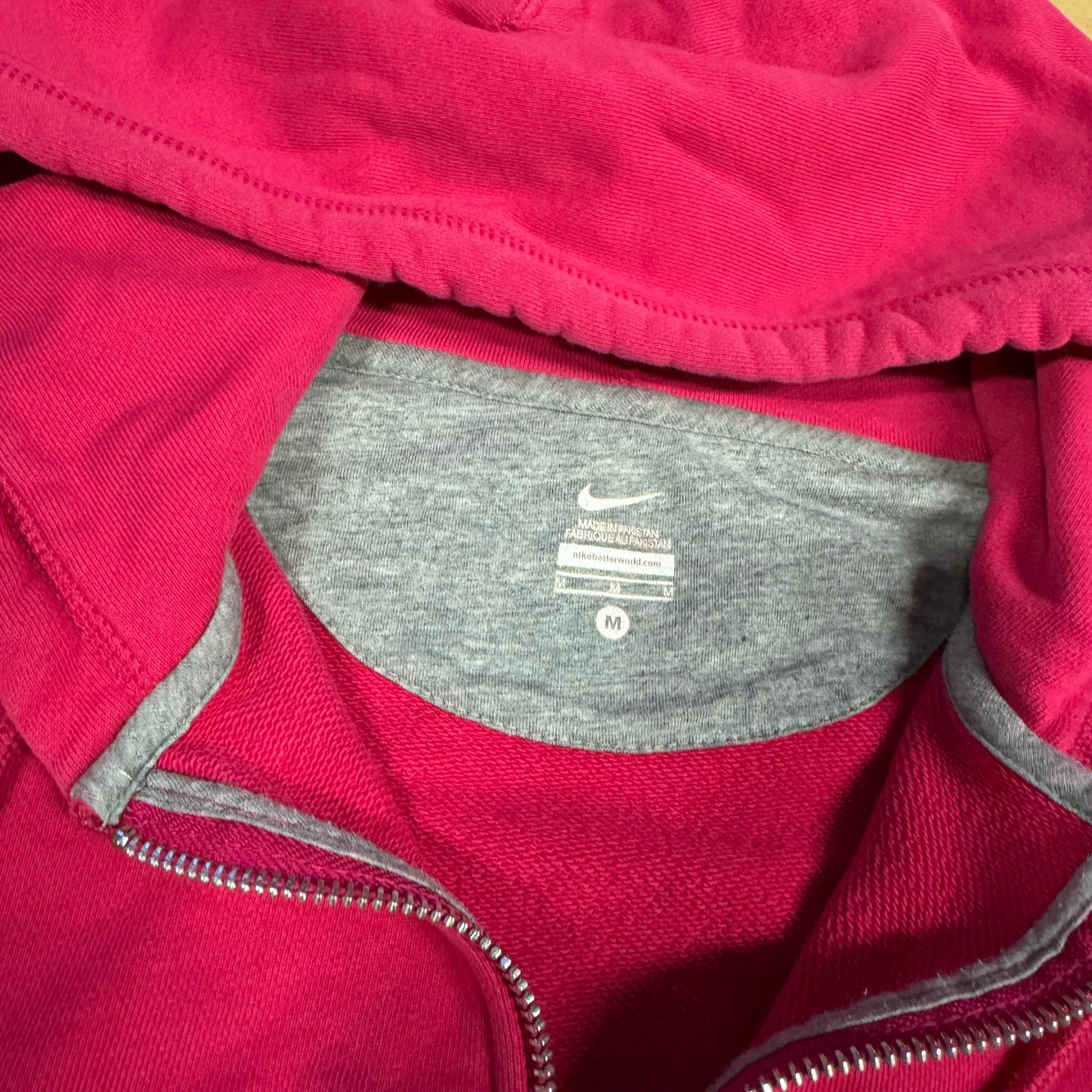 Nike vintage sportswear pink zip-up hoodie