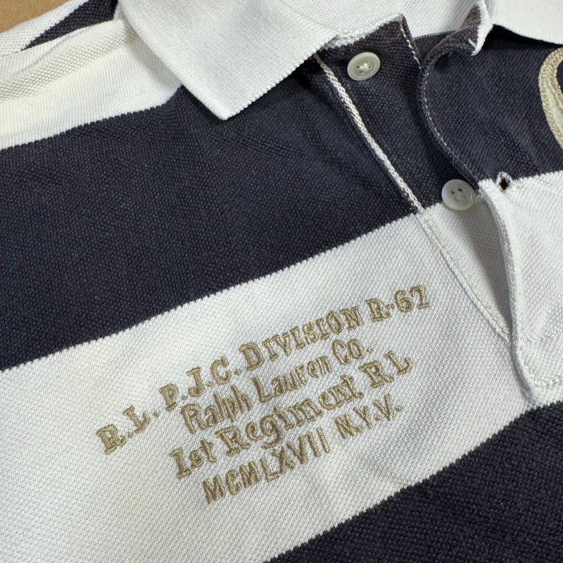 Detailansicht: Sourced limited accessories and clothes Polo Ralph Lauren Jeans Co. 6 7 striped vintage polo – Logo, Nähte oder Material