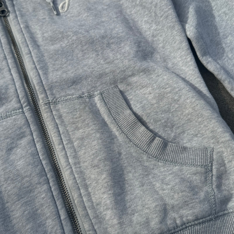 Detailansicht: Sourced limited accessories and clothes Hilfiger Denim Y2K grey zipped hoodie – Logo, Nähte oder Material