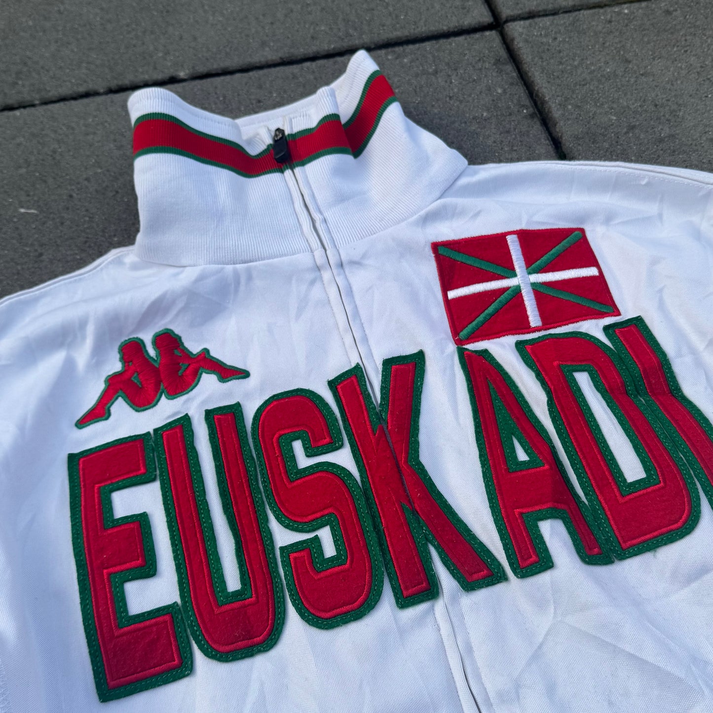 Euskadi Kappa streetwear white track jacket