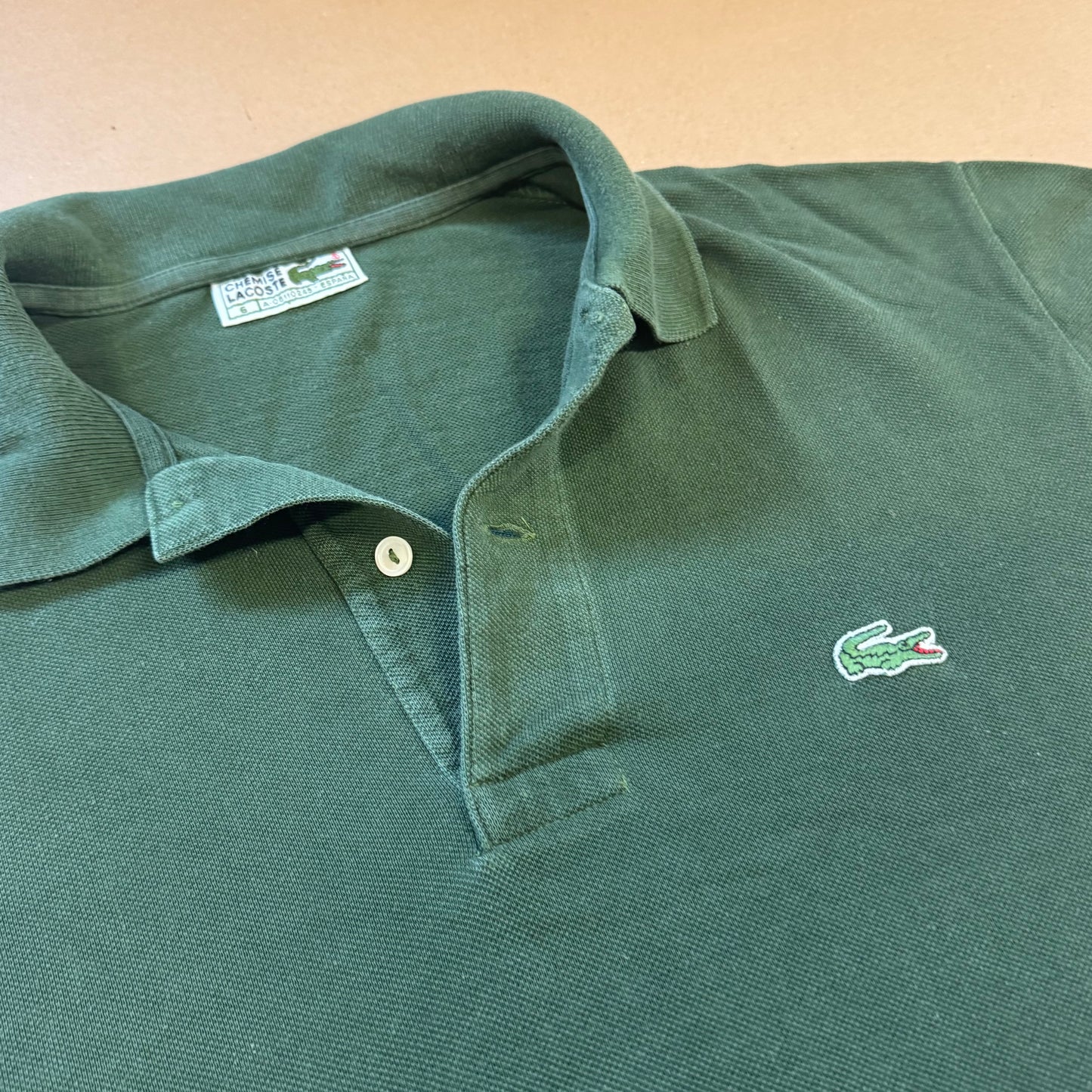 Lacoste green vintage long-sleeve poloshirt