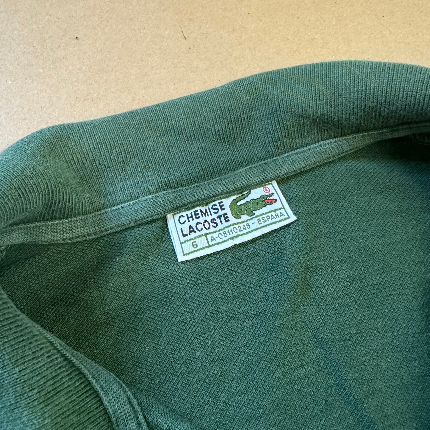 Lacoste green vintage long-sleeve poloshirt