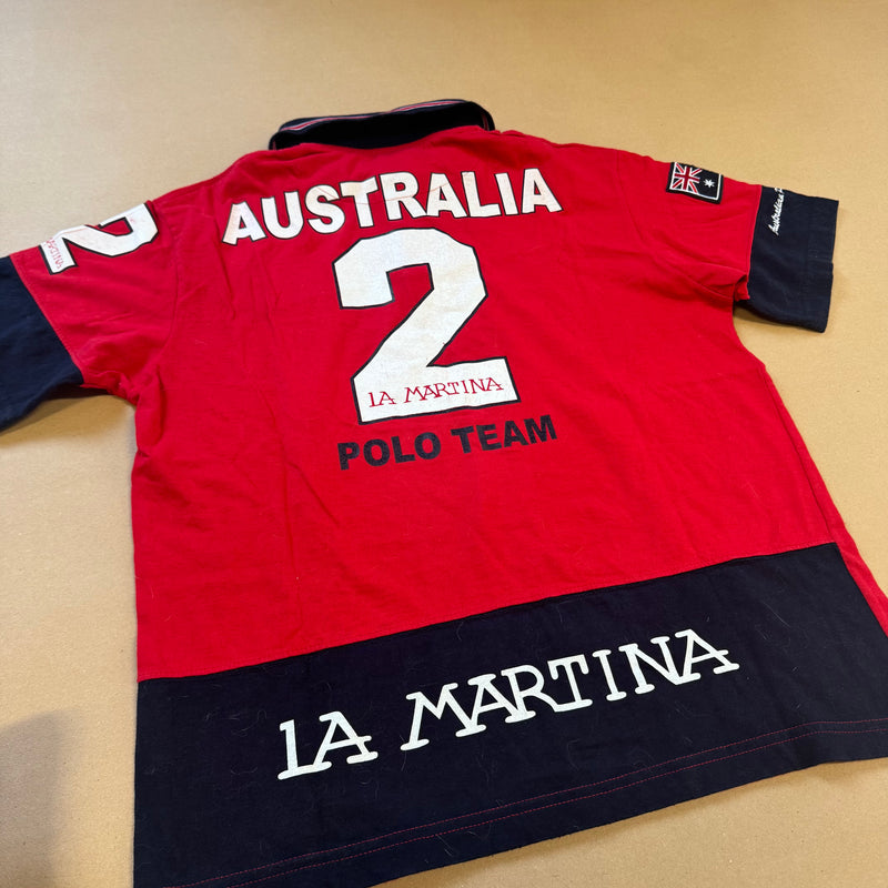 Detailansicht: Sourced limited accessories and clothes La Martina Australia streetwear polo – Logo, Nähte oder Material