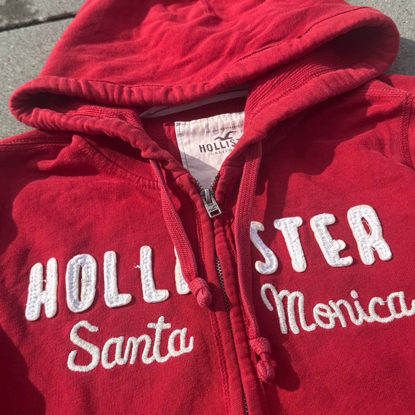 Hollister Santa Monica red Y2K hoodie