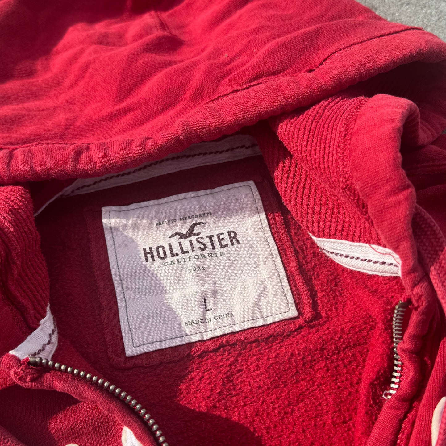 Hollister Santa Monica red Y2K hoodie