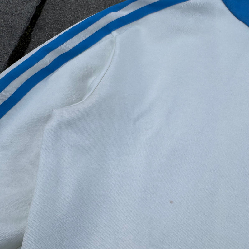 Detailansicht: Sourced limited accessories and clothes Adidas vintage 90s white track jacket – Logo, Nähte oder Material