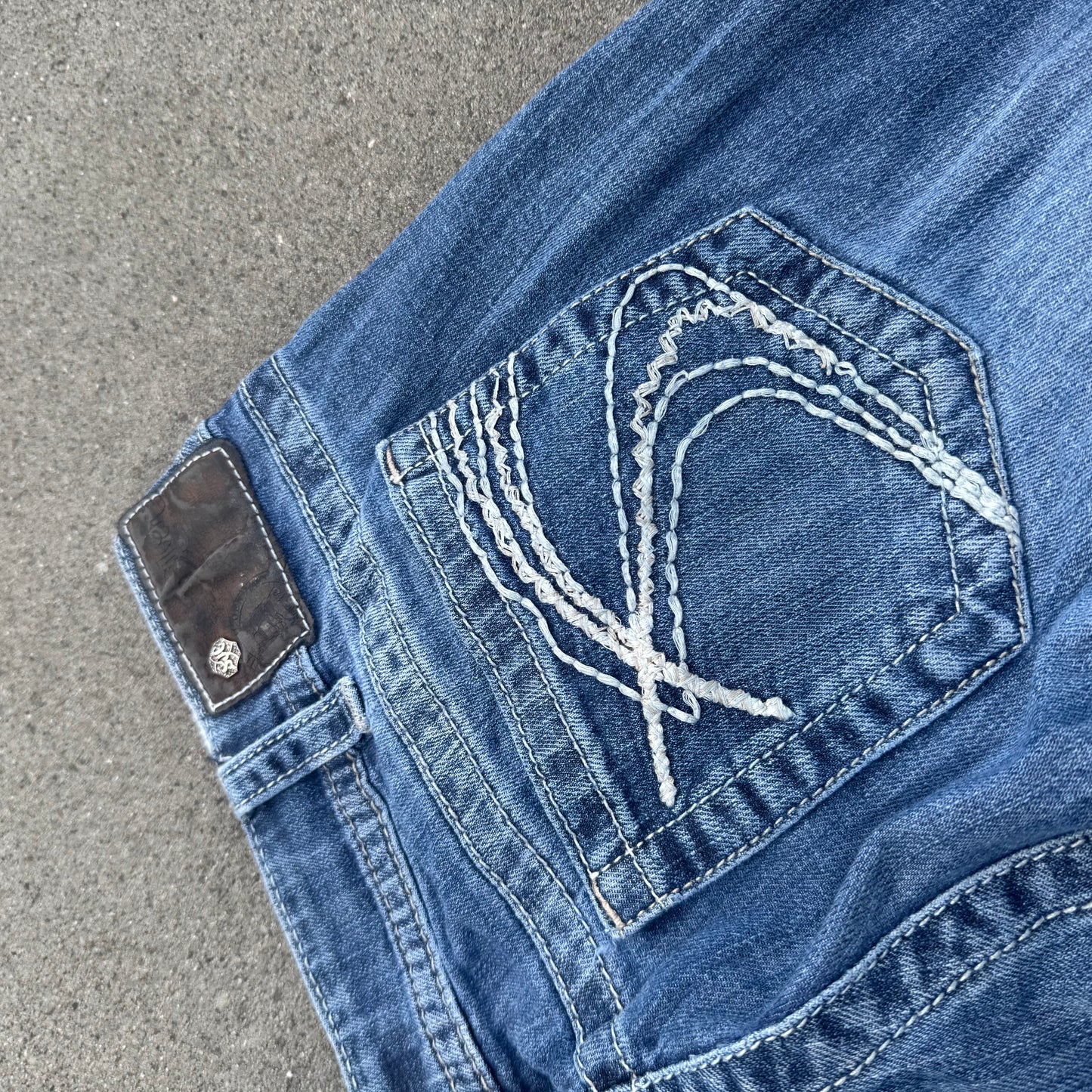 Silven Y2K glitter vintage wide leg jeans