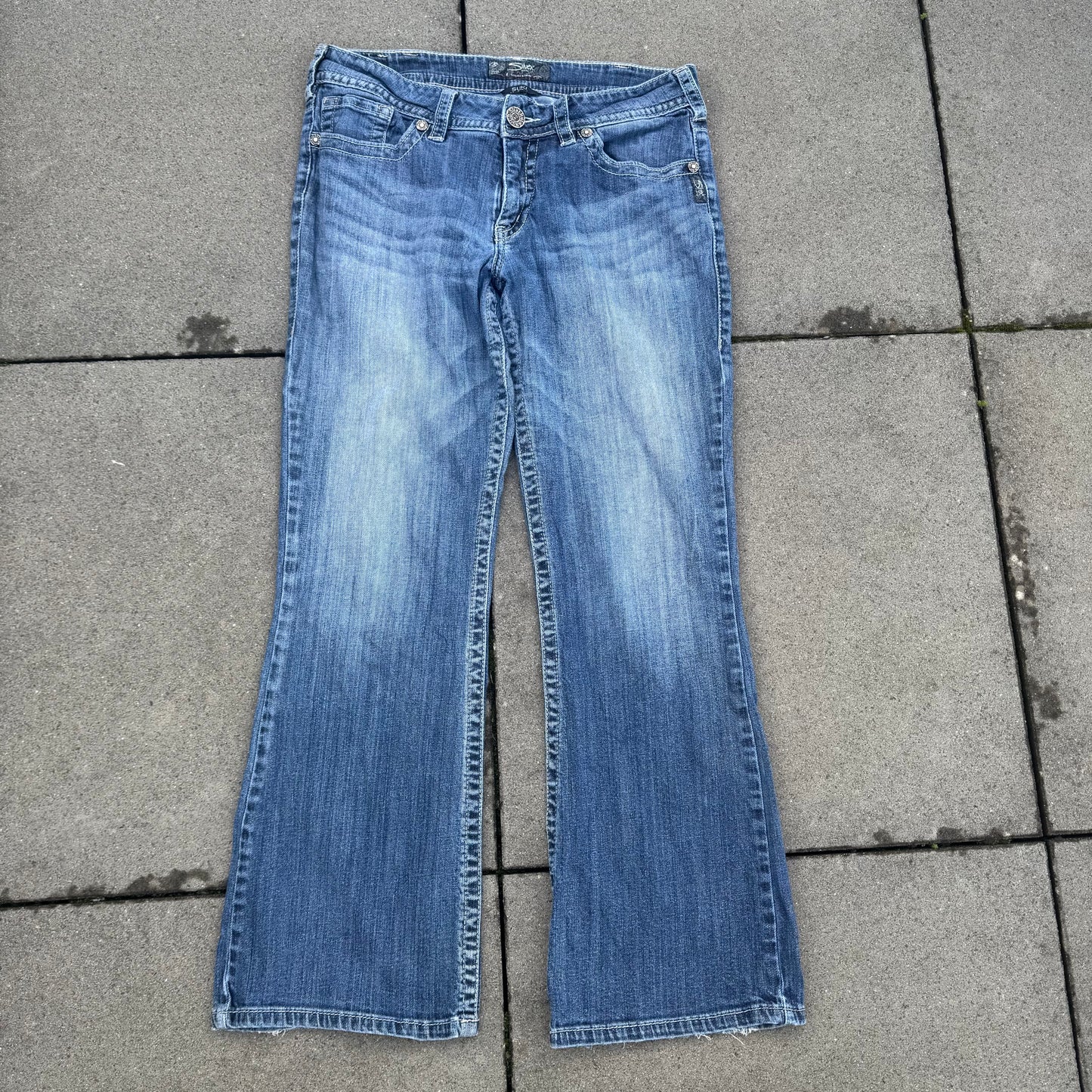 Silven Y2K glitter vintage wide leg jeans