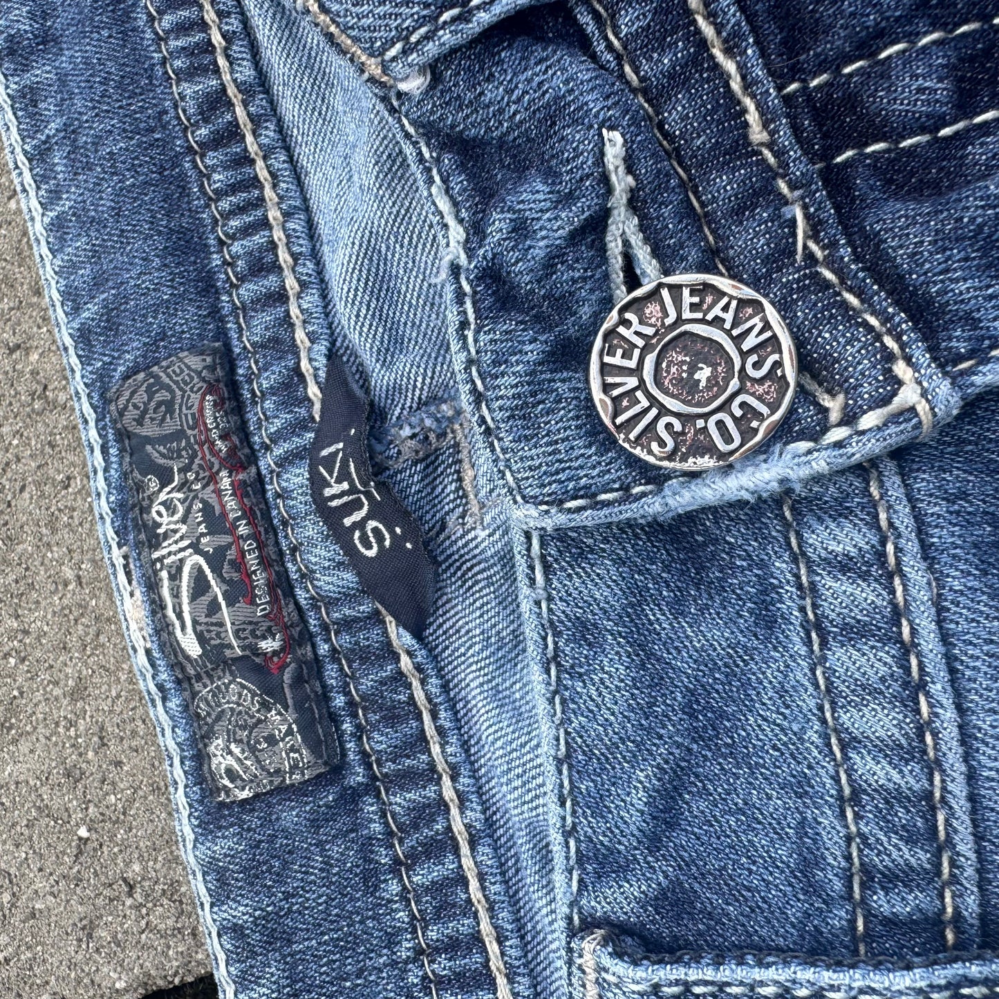 Silven Y2K glitter vintage wide leg jeans