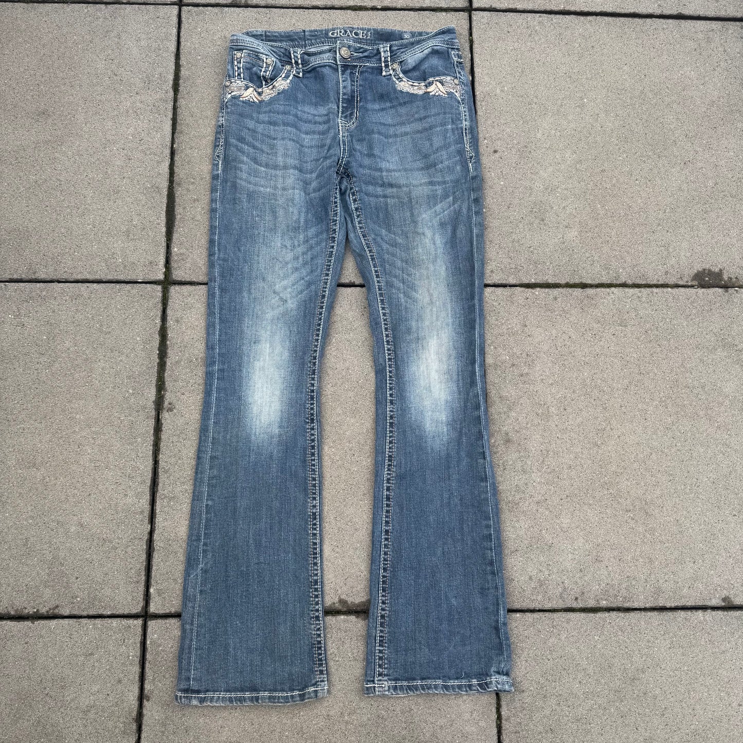 Grace in LA Y2K bootcut wide leg jeans