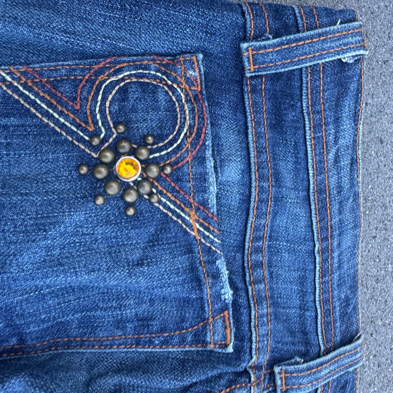 Detailansicht: Sourced limited accessories and clothes Plastie by Sly vintage wide leg jeans – Logo, Nähte oder Material