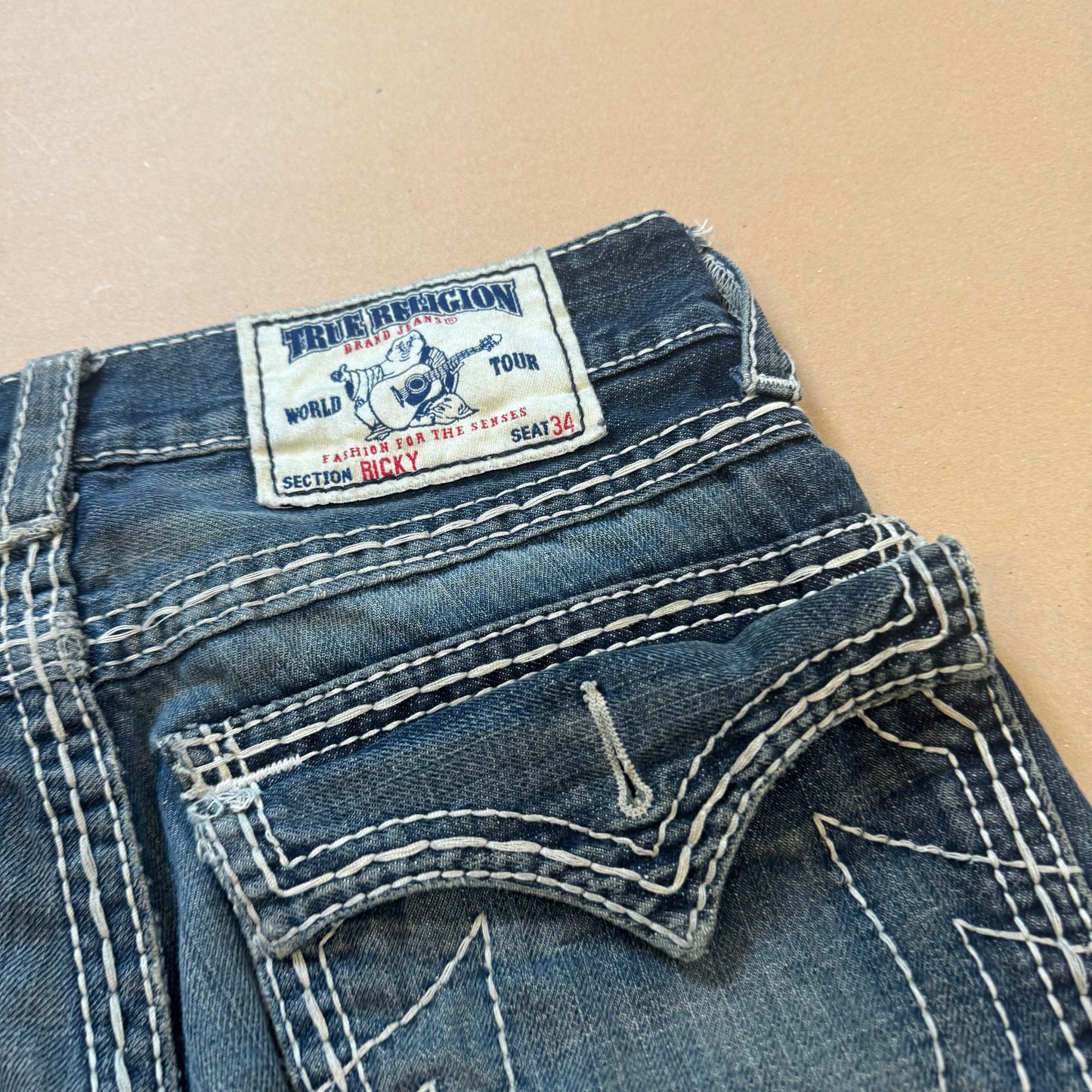 True Religion ripped & reworked jeans