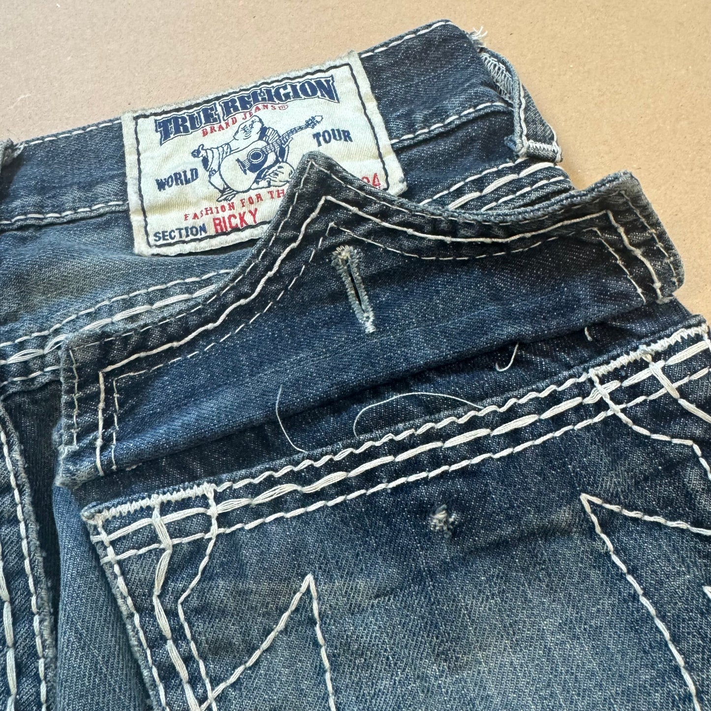 True Religion ripped & reworked jeans