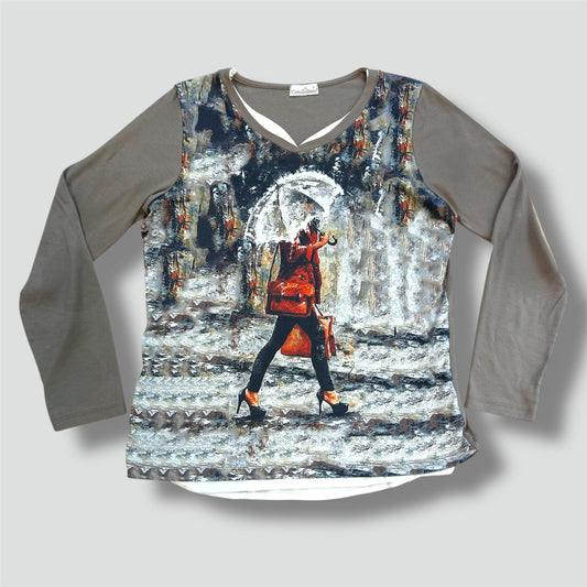 Vintage Cottonissimo art "Umbrella Man" women's sweatshirt