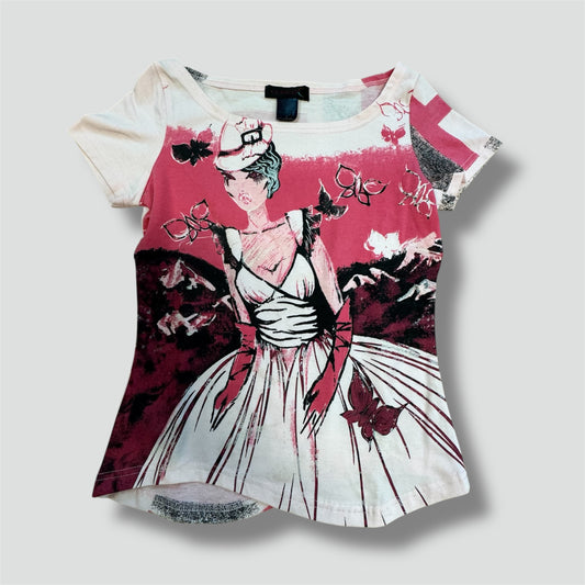 Custo Barcelona Y2K pink graphic tee