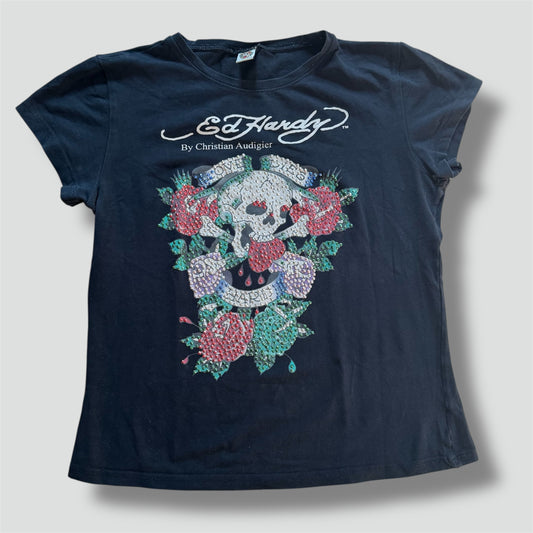 Ed Hardy "Love Dies Hard" vintage rhinestones tee