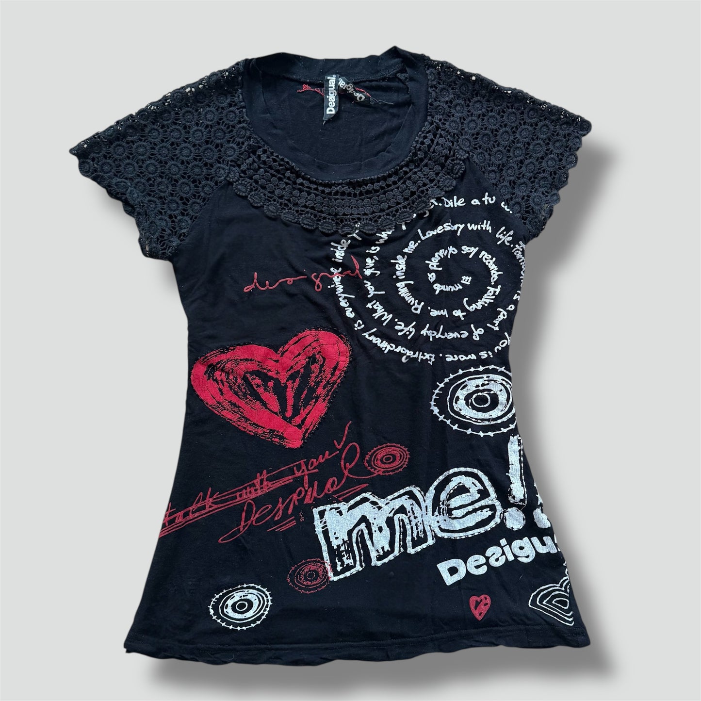 Desigual vintage embroidered Y2K top