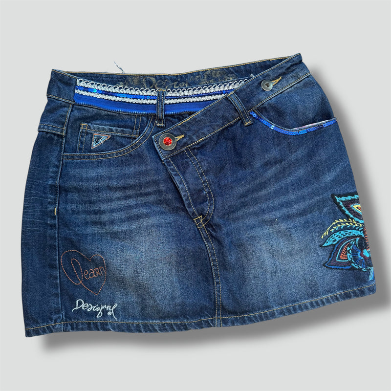 Sourced limited accessories and clothes Vintage Desigual embroidered y2k skirt – Secondhand Streetwear
