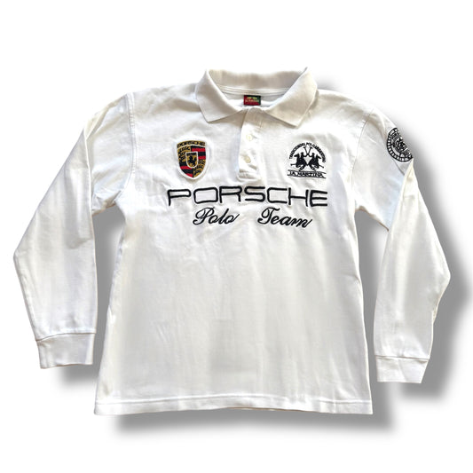 La Martina Porsche white longsleeve poloshirt