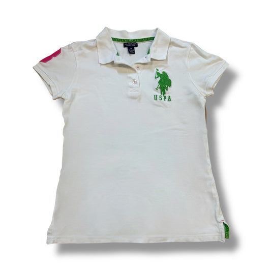 USPA women’s summer poloshirt in white