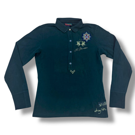 Vintage La Martina womens army longsleeve polo