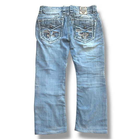 Rock Revival vintage ripped and embroidered denim jeans
