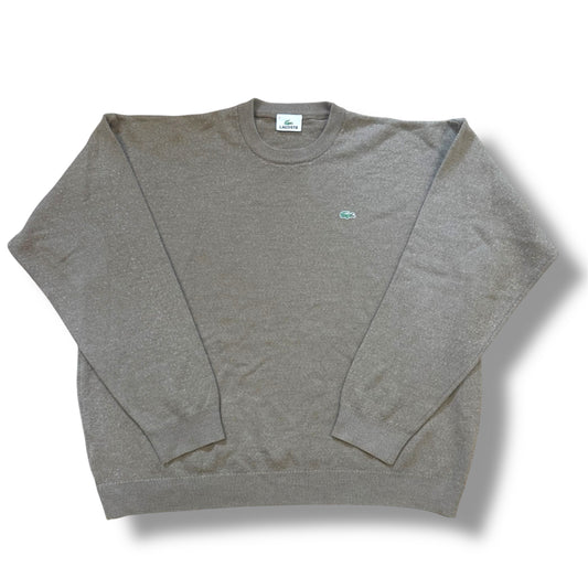Lacoste brown wool crewneck