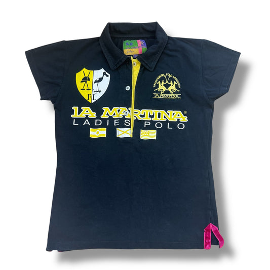 La Martina black ladies polo