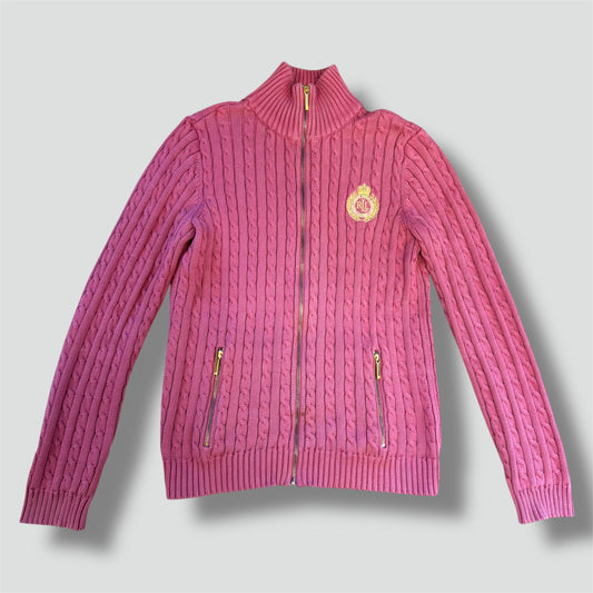 Lauren Ralph Lauren knitted pink zip-up