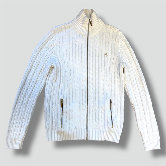 Lauren Ralph Lauren knitted white zip-up