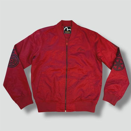 Evisu Alphabet red bomber raincoat