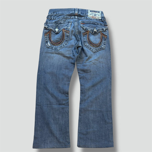 True Religion ripped and reworked wide jeans